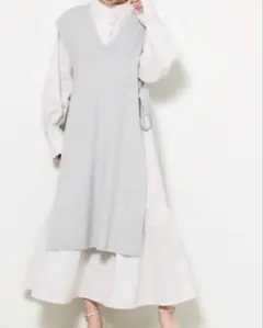 SNIDEL ベストレイヤードシャツワンピース