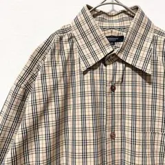 美品 バーバリー メンズ 長袖シャツ トップス ノバチェック カジュアルシャツ