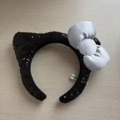 キティカチューシャ スパンコール 黒