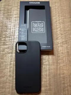 COACH iPhone 15 Plus用ブラックハードケース