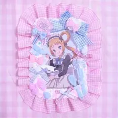 ♡ A6・ポストカードサイズ 硬質ケース ホイップデコ ピンク×水色 平成女児♡