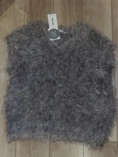 SHOO・LA・RUE グレー ファー風ベスト