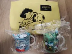 新品３点 PEANUTS スヌーピー トートバッグ マグカップ ふきんセット