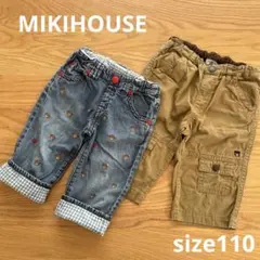 MIKIHOUSE ミキハウス プチベア プッチー デニム ハーフパンツ 2点