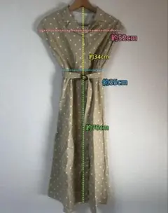 ノンスリーブ ノースリーブ ドット ベルト ロング ワンピース マキシ