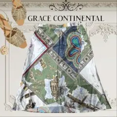未使用 希少 90s GRACE CONTINENTALスカーフ柄 スカート