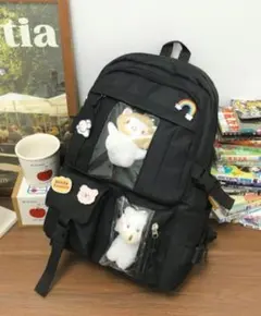 後背包 透明口袋 黑 黑色 痛包 痛後背包 應援活動 大容量