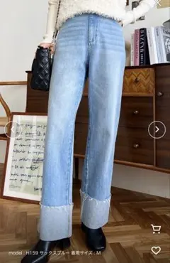 moment+ ロールアップデニムパンツ ジーンズ デニム Mのサムネイル