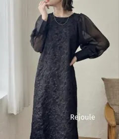 Rejoule ジャガード異素材切替ロングワンピース