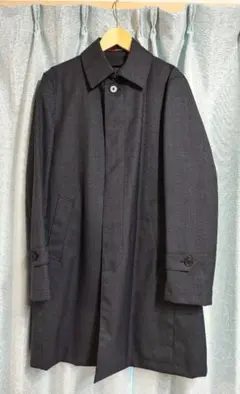 オリヒカ　ステンカラーコート　ビジネス　ネイビー　グレンチェック