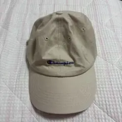 Champion キャップ ベージュ ロゴ刺繍