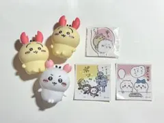 ちいかわ　ソフビフィギュア3 カニなちいかわ、アクリルスタンド、シール