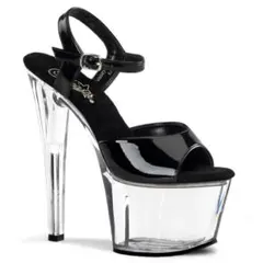 新品 ⭐️Pleaser✴︎厚底サンダル ブラック 24.5cm 18cmヒールのサムネイル
