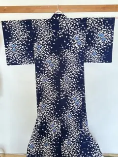 キモノモダン】綿絽の濃紺浴衣 - メルカリ