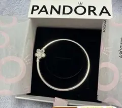 PANDORA】非売品 フラワーモチーフ バングル 17cm チャーム付き - メルカリ