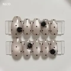 【現品】ネイルチップ 韓国風 マグネット シンプル ドット バラ 大人 ガーリー