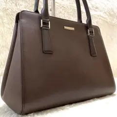 美品 バーバリー ハンドバッグ ノバチェック サフィアーノレザー 自立型 BRN