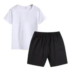 半袖Tシャツ 130 黒色 ハーフパンツ 2点セット 子供 体操服 運動 小学生