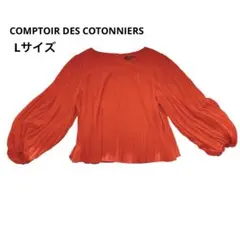 コントワーデコトニエ　赤 プリーツ シャツ　フレア　レディース　トップス