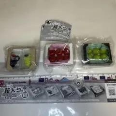 カプセルトイのぷにっと箱入りフルーツ3体セットです