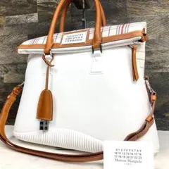 【極美品】メゾンマルジェラ 5AC 2way トートバッグ ラバー 白 斜め掛け