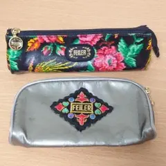 FEILER フェイラー ペンケース シルバーポーチ 2点セット