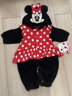 ミニーマウスロンパース 50-70cm 靴下付き