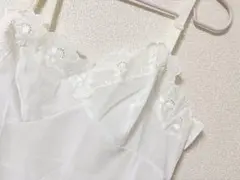 vintage 古着 お花のレースにリボン スリップドレス ランジェリー