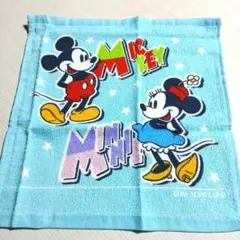 新品 第一生命 ミッキー & ミニー ハンドタオル 水色