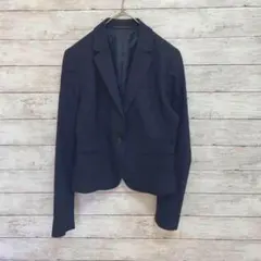 【ユニクロ】ストレッチ テーラード ジャケット（36）1つボタン　ネイビー