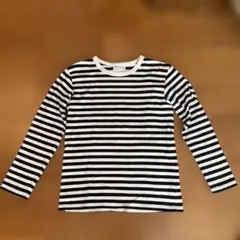 agnès b. 黒×白 ストライプ長袖Tシャツ サイズ1