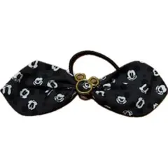 ヘアゴム　リボン　ディズニー　ミッキー　ブラック　ポニーテール　香港　ポニテ　B