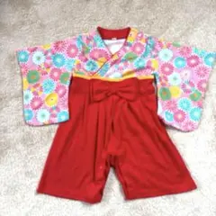 袴ロンパース 80 桜 ひな祭り 初節句 おひなさま