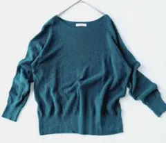 Discoat ティール オフショルダー 長袖セーター