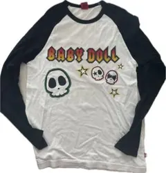 BABYDOLL 長袖 ラグランTシャツ スカルのサムネイル