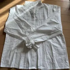 マーガレットハウエル シルク切替プリーツ胸シャツ ブラウス ヒダ胸 