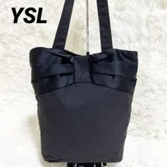 YSL イヴサンローラン トートバッグ ブラック キャンバスリボン付きのサムネイル