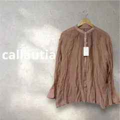 【新品タグ付】バックオープン✨シアーブラウス スタンドカラー（M/ピンク）のサムネイル