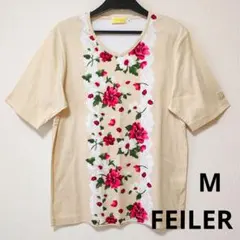 FEILER フェイラー 花柄 半袖Tシャツ ベージュ　美品のサムネイル