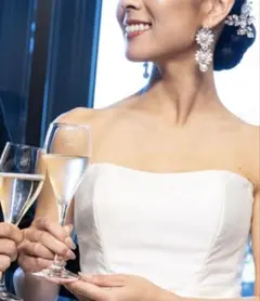 【美品】ブライダル 大ぶりパール ビジューピアス