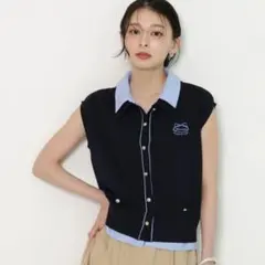 herlipto Calina Polo Knit Top navy - メルカリ