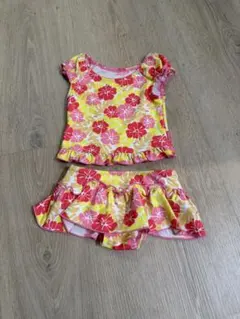 ミキハウス 女の子用 セパレート水着 花柄 80cm