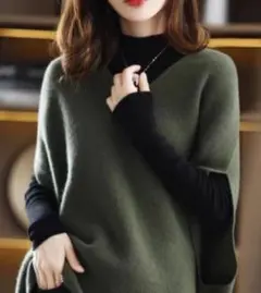 ニットベスト シンプル・ 無地 上品 ニット Vネック フリーサイズ ベージュ