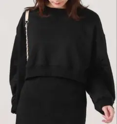 【1/4削除予定】archives ギャザースリーブ クロップドスウェット M