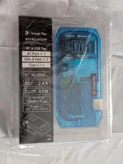 Google Play×BEAMS DESIGN AC & USBタップ ブルーのサムネイル