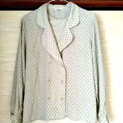 レナウンBBNY ベージュ ドット柄 長袖シャツ