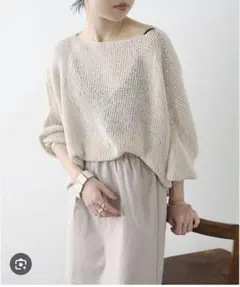 【美品】omekashi リネンワイドニットプルオーバーのサムネイル