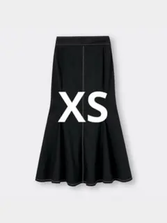 GU ステッチマーメイドロングスカート 黒 XSサイズ