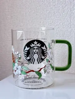韓国スタバ　さくら　韓国1号店限定 耐熱グラスマグカップ 502ml