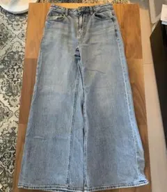 ライトブルー ワイドデニムパンツ